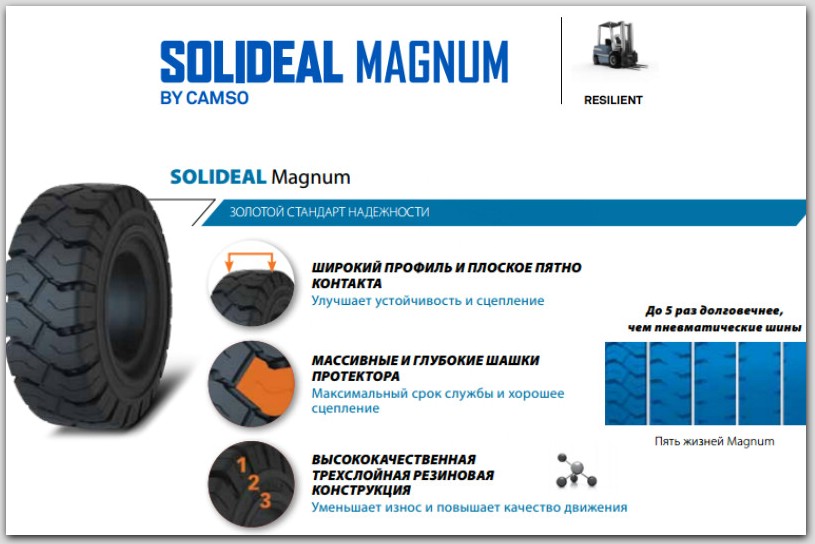 Цельнолитые шины Solideal Magnum