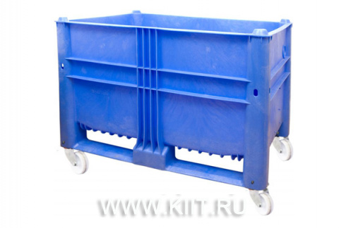 Контейнер BoxPallet 11-080-ТН-WA (вар.1) 1200х800х900 мм сплошной на колёсах синий