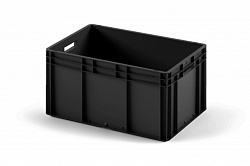 Пластиковый ящик ЕС-6432 12.312 600х400х320 мм черный с гладким дном