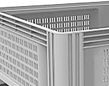 Фото контейнер d-box 1130 p 1130x1130x580 мм перфорированный серый на ножках на сайте www.kiit.ru в интернет-каталоге КИИТ ☎ +7(800) 707-07-45 Изображение №3