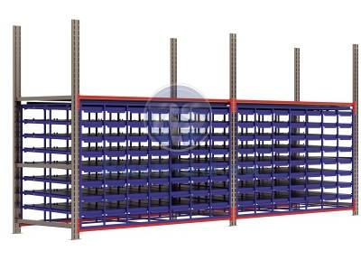 Фото стеллажная система с выдвижными полками ячейками 56 шт.  на сайте www.kiit.ru в интернет-каталоге КИИТ ☎ +7(800) 707-07-45 Изображение №3