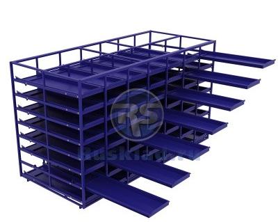 Фото стеллажная система с выдвижными полками ячейками 56 шт.  на сайте www.kiit.ru в интернет-каталоге КИИТ ☎ +7(800) 707-07-45 Изображение №2