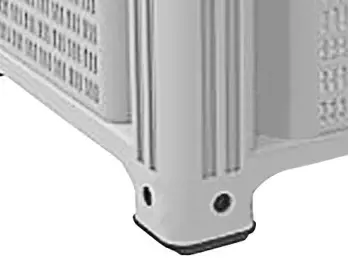 Фото контейнер d-box 1130 p 1130x1130x580 мм перфорированный серый на ножках на сайте www.kiit.ru в интернет-каталоге КИИТ ☎ +7(800) 707-07-45 Изображение №2