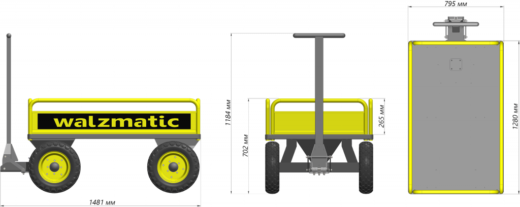 Габариты тележка Walzmatic 3000 Габариты тележка Walzmatic 3000