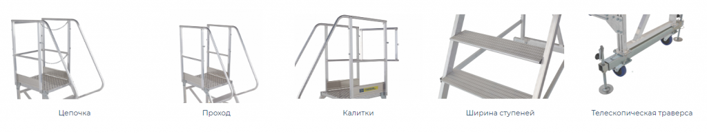 Большой выбор дополнительного оборудования калитки, проходы с цепочками, усиленные перила, дополнительные винтовые упоры для устойчивости и многое другое.