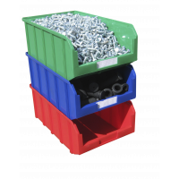 штабелирование пластиковых контейнеров и пластиковых ящиков до десяти единиц в зависимости от нагрузки на единицу