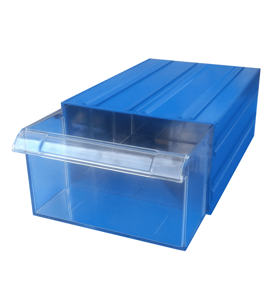 Пластиковый ящик с выдвижным прозрачным лотком