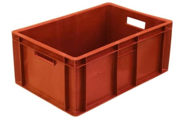 Фото ящик п/э мясной 600х400х250 сплошной красный, вес 2,2 кг на сайте www.kiit.ru в интернет-каталоге КИИТ ☎ +7(800) 707-07-45