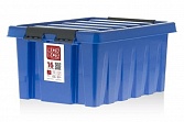 Синий ящик Rox Box 16 литров с крышкой и клипсами 