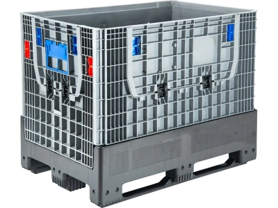 Контейнер DPF-Box 1208S 1200x800x950 мм сплошной разборный серый на 3-х полозьях с 2-мя откид. дверцами. Изображение №1