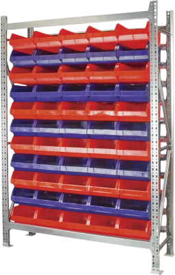 Модульные стеллажи комплект КМС-14-2000/5003 (2000х1310х400 мм, 11 ярусов, 55 ящиков). Изображение №2