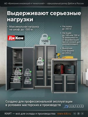 Шкаф инструментальный ДиКом серии ВС (усиленный, до 1200 кг, модульная система). Изображение №2
