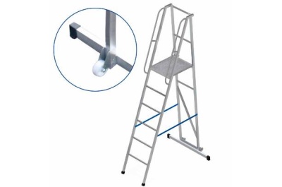 Лестница MEGAL - ЛПФВА Н=1.2-5 передвижная с траверсой. Изображение №1