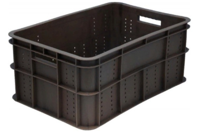 Ящик п/э колбасный 600х400х258 черный вес 3,2 кг. Изображение №1