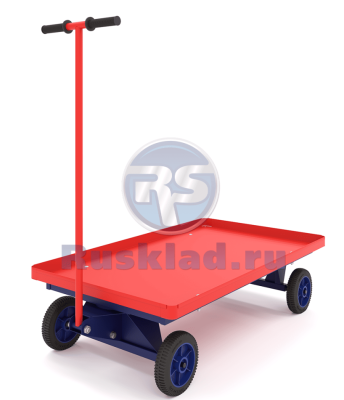 Платформенная тележка усиленная RUSKLAD ТПО — надёжный помощник для перевозки грузов до 600 кг. Изображение №1