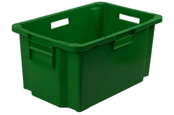 Фото ящик п/э мясной 600х400х300 сплош. зеленый на сайте www.kiit.ru в интернет-каталоге КИИТ ☎ +7(800) 707-07-45