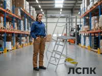 Фото передвижная лестница с платформой megal - лспк-1,9 (0,82) на сайте www.kiit.ru в интернет-каталоге КИИТ ☎ +7(800) 707-07-45 Изображение №5