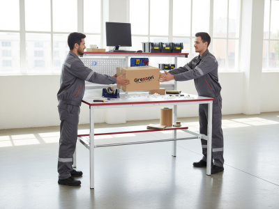 Упаковочный стол GRESSON СУ-2000x900 (2000x900 мм, регулировка высоты, до 300 кг, Россия). Изображение №3