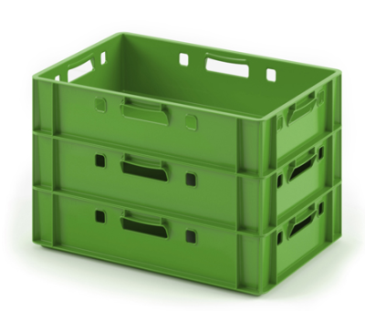 Пластиковый ящик для мяса Iplast E1 12.421 600х400х120 зеленый. Изображение №12