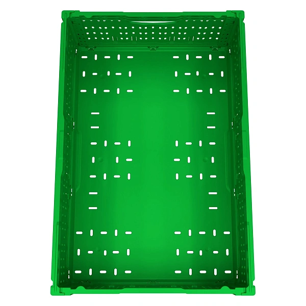 Фото ящик складной  fc-6418 600х400х180 мм iplast салатовый перфорированный на сайте www.kiit.ru в интернет-каталоге КИИТ ☎ +7(800) 707-07-45 Изображение №3