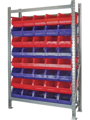 Комплект стеллажный модульный 2000×1310×400 / 8 ярусов с ящиками (40 шт.). Изображение №1