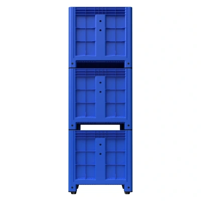 Большой контейнер на полозьях 1200x800x800 мм iPlast iBOX голубой (450 кг, 515 л, PE). Изображение №17
