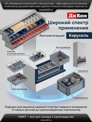 Автоматизированная система хранения ДиКом Карусель (вертикальный элеваторный склад, до 7200 мм, 650 кг/кассета). Изображение №6