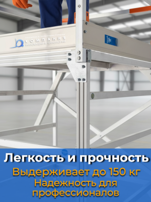 Лестница складская передвижная с площадкой на колесиках (150 кг) MEGAL - ВС-2.0. Изображение №11