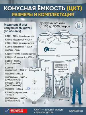 Конусная емкость с полным сливом К 100 литров. Изображение №3