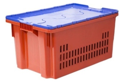 Ящик Futura Zip Safe PRO 600х400х300 сплошное дно красный с синей крышкой. Изображение №1