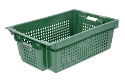 Ящик усиленный п/э 600х400х200 зеленый. Изображение №1