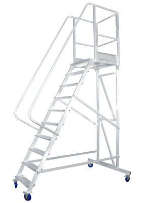 Передвижная лестница с площадкой на колесиках  MEGAL - ВС-2.5 (150 кг). Изображение №3
