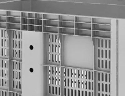 Контейнер SDBOX 1208 PW 1200х800х913 мм перфорированный серый на колёсах. Изображение №3