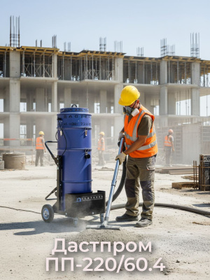 Промышленный пылесос Дастпром ПП-220/60.4-2,4 (60 л, 2,4 кВт, циклонный, HEPA). Изображение №4