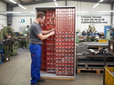 Шкаф-купе с откидными лотками 327 шт Стелла-техник V-450-09-19-12-18. Изображение №4