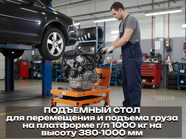 Уникальность передвижных гидравлических столов обусловлена конструкцией: встроенный подъемный механизм ножничного типа легким движением рычага поднимает платформу с грузом на необходимую для работы высоту. При этом, стол можно тут же использовать в качест