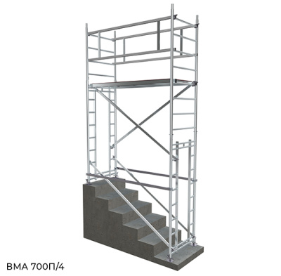 Модульная алюминиевая вышка с проходными рамами MEGAL ВМА 700П/4 (высота рабочей зоны 4,1 м, 79 кг). Изображение №5