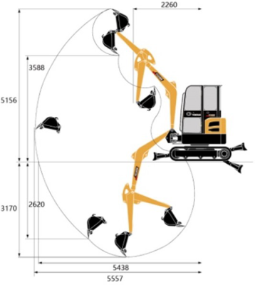 Гусеничный мини экскаватор Yuchai YC35 SR. Изображение №3