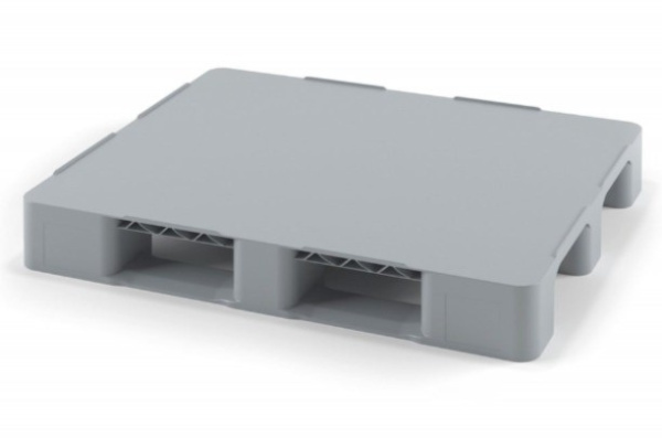 Фото пластиковый универсальный поддон на трёх полозьях iplast 02.103f.c3 сплошной серый   на сайте www.kiit.ru в интернет-каталоге КИИТ ☎ +7(800) 707-07-45