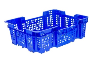 Ящик п/э под грибы шампиньоны 400х300х126 синий. Изображение №1