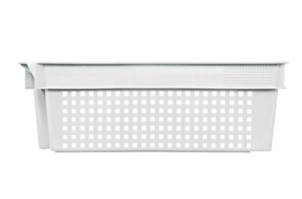 Фото ящик п/э 600х400х200 дно сплошн. стенки перф. белый морозостойкий. вес 1,5 кг на сайте www.kiit.ru в интернет-каталоге КИИТ ☎ +7(800) 707-07-45