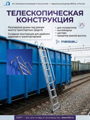 Лестница навесная телескопическая MEGAL ЛНАт - 4,0 (4,2 м, 200 кг, алюминий). Изображение №4
