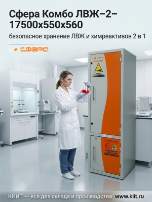 Комбинированный шкаф Сфера Комбо ЛВЖ–2–1750х550х560 (2 секции, для ЛВЖ и химреактивов). Изображение №2