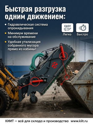 Щётка с передним бункером и пылесосом (навесное оборудование для погрузчиков). Изображение №5