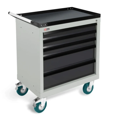 Инструментальная тумба-тележка ДиКом TS-800.05 | Для автосервиса, нагрузка 220 кг, 3+2 ящика. Изображение №2