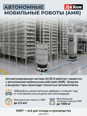Автоматизированный склад ДиКом AS-RS B (робот-штабелер, для KLT ящиков, высота до 12 м). Изображение №6