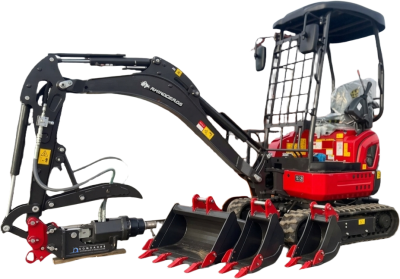 Мини-экскаватор Rhinoceros XD16LT (1600 кг, дизельный двигатель Kubota D902, 3 ковша, гидробур). Изображение №1