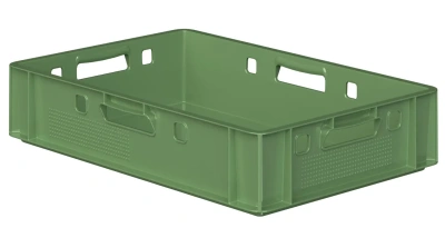 Пластиковый ящик для мяса Iplast E1 12.421 600х400х120 зеленый. Изображение №4