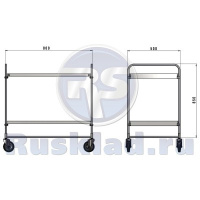 Фото тележка сервисная двухъярусная rusklad ст 1 500х800 на сайте www.kiit.ru в интернет-каталоге КИИТ ☎ +7(800) 707-07-45 Изображение №5