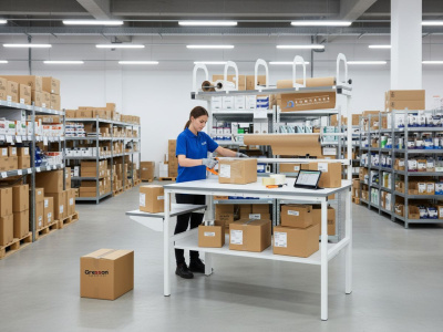 Упаковочный стол GRESSON КСР-1200 (1200x700 мм, регулировка высоты, расширенная комплектация). Изображение №11